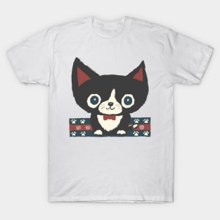 Black kitten and tie T-Shirt